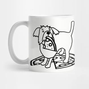 Cute Dog with Pizza Outline Mug